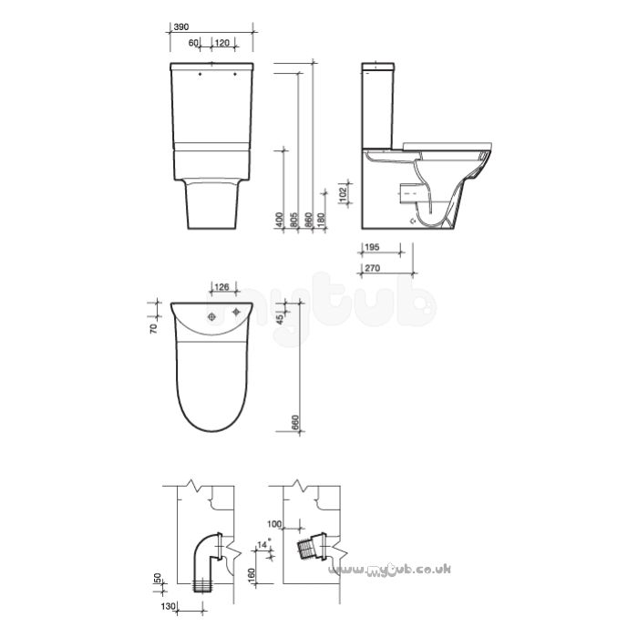 Twyford Flow Toilet seat with Chrome Seat Hinges Standard Close FW7865WH / 4022009265040