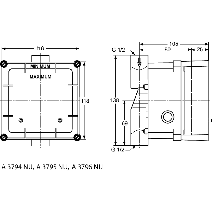 Ideal Standard URINAL BUILT-IN ELECTRONIC BOX KIT 1 / AC MULTI-BOX IN CONNECTION WITH A3796NU A3795NU