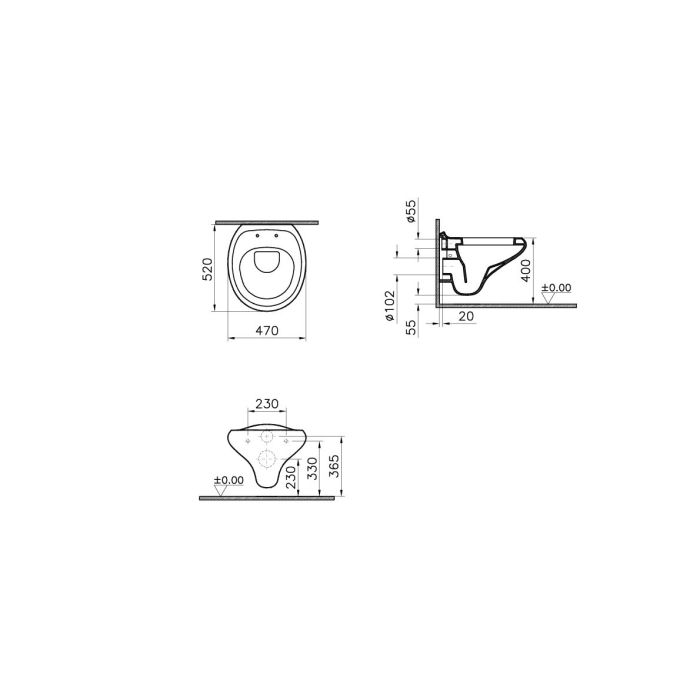 Vitra Istanbul WC Seat 66-070-109 Soft-Close Metal Hinge, Top Fixing