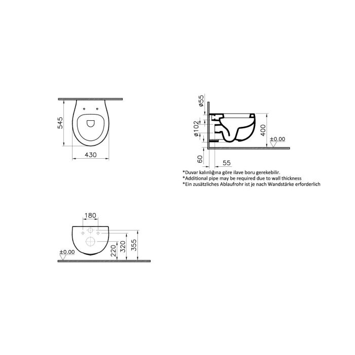 Vitra Memoria Toilet Seat, Standard  Closing White 106-001-009