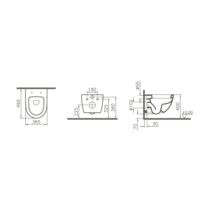 Vitra Sento Slim Toilet Seat, Standard Closing 100-003-001