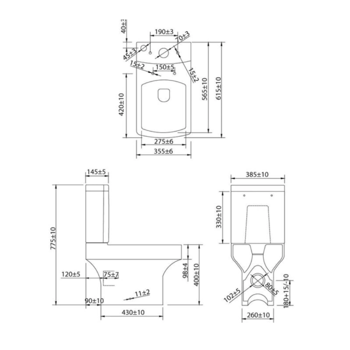OW Toilet seat and cover with soft closing hinges OWV 