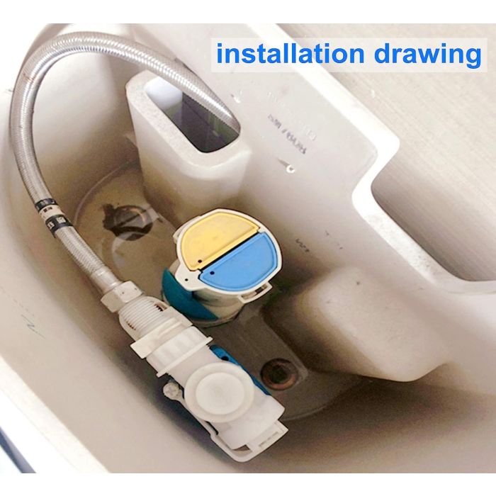 Universal Toilet Flush Valve with Yellow and Blue top  Toilet Flush 4200009