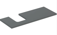 Geberit ONE washtop, left cut-out, for lay-on washbasin, bowl shape: B=120cm, H=3cm, T=47cm, lava / matt coated  505.295.00.3