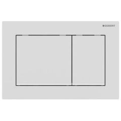 Geberit Omega30 Dual Flush Plate - Matt White Gloss Chrome