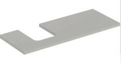 Geberit ONE washtop, left cut-out, for lay-on washbasin, bowl shape: B=120cm, H=3cm, T=47cm, greige / matt coated  505.295.00.7