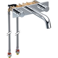 ONE washbasin tap, round design, wall-mounted, two-handle mixer, for concealed function box  116.460.21.1