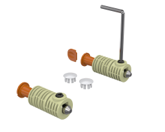 WALLHUNG WC FIXING SET (FROM SIDE OR SEAT COVER HOLES) T1 – 34/13 MAIN BODY (Ø30 30-36 STAB.; 100MM STUD BOLT; 120MM ALLEN; WHITE CAPS; x3 EXTENSION) 120023