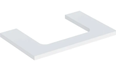 Geberit ONE washtop, central cut-out, for lay-on washbasin: B=75cm, H=3cm, T=47cm, white / matt coated  505.282.00.2