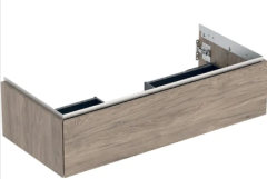 Geberit ONE cabinet for washbasin, with one drawer: Washbasin width=105cm, H=26.6cm, T=47cm, hickory / wood-textured melamine  505.074.00.6