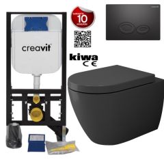 Hanging Toilet Set Complete Wall Closet Bocchi Jet-Flush Mat Anthracite Rimless incl Toilet seat  2603b7cc-5d90-1e3f-3500-9f109af64f53