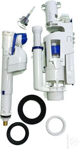 GEBERIT Toilet Flush Dual Push Button Flush Cistern Valve - Two Buttons Dual Flush System Full Kit with Adjustable Filling Valve 1/2" Toilet Cistern Bottom 272.327.kg.1