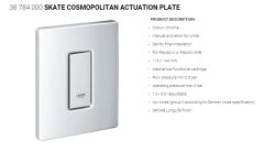 Grohe Skate Cosmopolitan Concealed Mechanical Manual Urinal System Control Panel  Polished Chrome 38784000