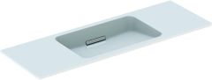 ONE washbasin, floating design: B=120cm, KeraTect / white , bright brushed  500.392.01.2