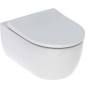 Geberit iCon set of wall-hung WC, washdown, shrouded, Rimfree, with WC seat: T=53cm, Soft-closing mechanism =yes, Quick-release hinges=yes, Fastening=from above, white  500.784.01.1
