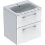 Selnova Square 55 cm Slim Basin & Two Drawer Vanity Unit, White 501.232.00.1