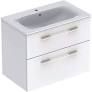 Selnova Square 80 cm Slim Basin & Two Drawer Vanity Unit, White  501.240.00.1