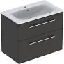 Selnova Square 80 cm Slim Basin & Two Drawer Vanity Unit, Lava 501.241.00.1