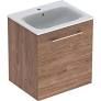 Selnova Square 60 cm Slim Basin & One Door Vanity Unit, Hickory  501.254.00.1