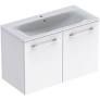 Selnova Square 100 cm Slim Basin & Two Door Vanity Unit, Hickory  501.262.00.1
