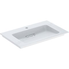 Geberit ONE vanity basin, vertical outlet: B=60cm, T=48cm, Tap hole=central, Overflow=without, white / KeraTect  505.010.01.1
