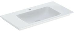 Geberit ONE vanity basin, vertical outlet: B=90cm, T=48cm, Tap hole=central, Overflow=without, white / KeraTect  505.010.01.3