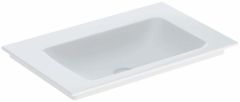 Geberit ONE vanity basin, vertical outlet: B=75cm, T=48cm, Tap hole=without, Overflow=without, white / KeraTect  505.011.01.2