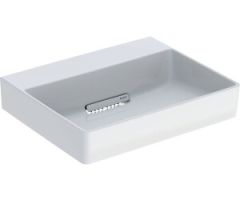 Geberit ONE lay-on washbasin, horizontal outlet: B=50cm, T=41cm, Tap hole=without, Overflow=without, white / KeraTect, glossy white   505.023.00.1