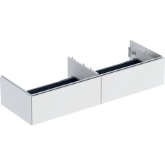 Geberit ONE cabinet for washbasin, with two drawers: Washbasin width=135cm, H=26.6cm, T=47cm, white / matt coated  505.076.00.2