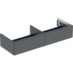 Geberit ONE cabinet for washbasin, with two drawers: Washbasin width=135cm, H=26.6cm, T=47cm, black / matt coated  505.076.00.8
