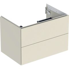 Geberit ONE cabinet for washbasin, with two drawers: Washbasin width=75cm, H=50.4cm, T=47cm, white / high-gloss coated  505.262.00.1