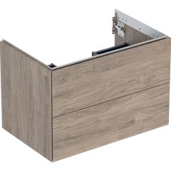 Geberit ONE cabinet for washbasin, with two drawers: Washbasin width=75cm, H=50.4cm, T=47cm, hickory / wood-textured melamine  505.262.00.6