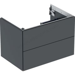 Geberit ONE cabinet for washbasin, with two drawers: Washbasin width=75cm, H=50.4cm, T=47cm, black / matt coated  505.262.00.8