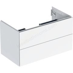 Geberit ONE cabinet for washbasin, with two drawers: Washbasin width=90cm, H=50.4cm, T=47cm, white / high-gloss coated  505.263.00.1