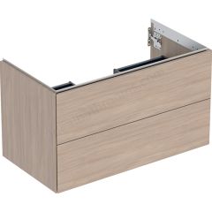 Geberit ONE cabinet for washbasin, with two drawers: Washbasin width=90cm, H=50.4cm, T=47cm, oak / wood-textured melamine  505.263.00.5