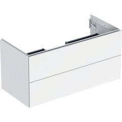 Geberit ONE cabinet for washbasin, with two drawers: Washbasin width=105cm, H=50.4cm, T=47cm, white / high-gloss coated  505.264.00.1