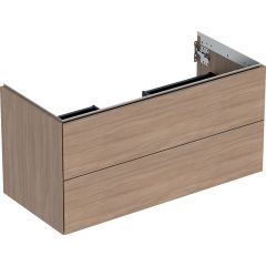 Geberit ONE cabinet for washbasin, with two drawers: Washbasin width=105cm, H=50.4cm, T=47cm, oak / wood-textured melamine  505.264.00.5