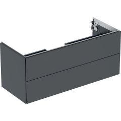 Geberit ONE cabinet for washbasin, with two drawers: Washbasin width=120cm, H=50.4cm, T=47cm, black / matt coated  505.265.00.8