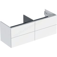 Geberit ONE cabinet for washbasin, with four drawers: Washbasin width=135cm, H=50.4cm, T=47cm, white / matt coated  505.266.00.2