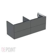 Geberit ONE cabinet for washbasin, with four drawers: Washbasin width=135cm, H=50.4cm, T=47cm, lava / matt coated  505.266.00.3