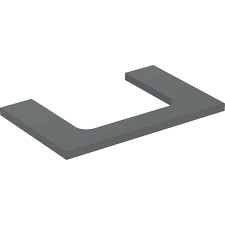 Geberit ONE washtop, central cut-out, for lay-on washbasin: B=75cm, H=3cm, T=47cm, lava / matt coated  505.282.00.3