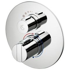 Ideal Standard  Easybox Slim BI thermostatic shower mixer with on/off and round faceplate  A5877AA