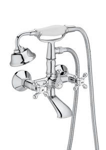 Roca  Carmen twin lever wall-mounted bath-shower mixer with kit A5A014BC00