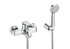 Roca  Atlas wall-mounted bath-shower mixer with handset, hose and bracket Wall mounted bath-shower mixer  A5A0190C00