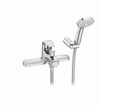 Roca  Monodin deck-mounted bath-shower mixer with handset, hose and bracket A5A1807C00