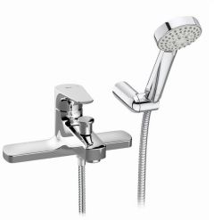 Roca  Atlas deck-mounted bath-shower mixer with handset, hose and bracket A5A1890C00