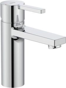 Roca  Naia basin mixer with smooth body and 1/2" flexible tails A5A3296C0R