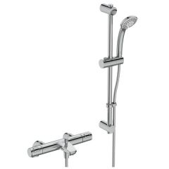 Ideal Standard  Ceratherm T25 exposed thermostatic rim mounted bath shower mixer with idealrain S3 3 function ø80 handspray, 600mm rail and 1.8m hose   A7698AA
