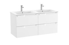 Roca  UNIK ALEYDA STD 4DW 1200MM MWH A851887509 Bathroom vanity unit with double washbasin 120 cm wide in matt white Aleyda Unik Roca