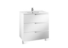 Roca  Victoria-N basin and base unit 600 x 460mm - 3 soft-close drawers - gloss white A855839806
